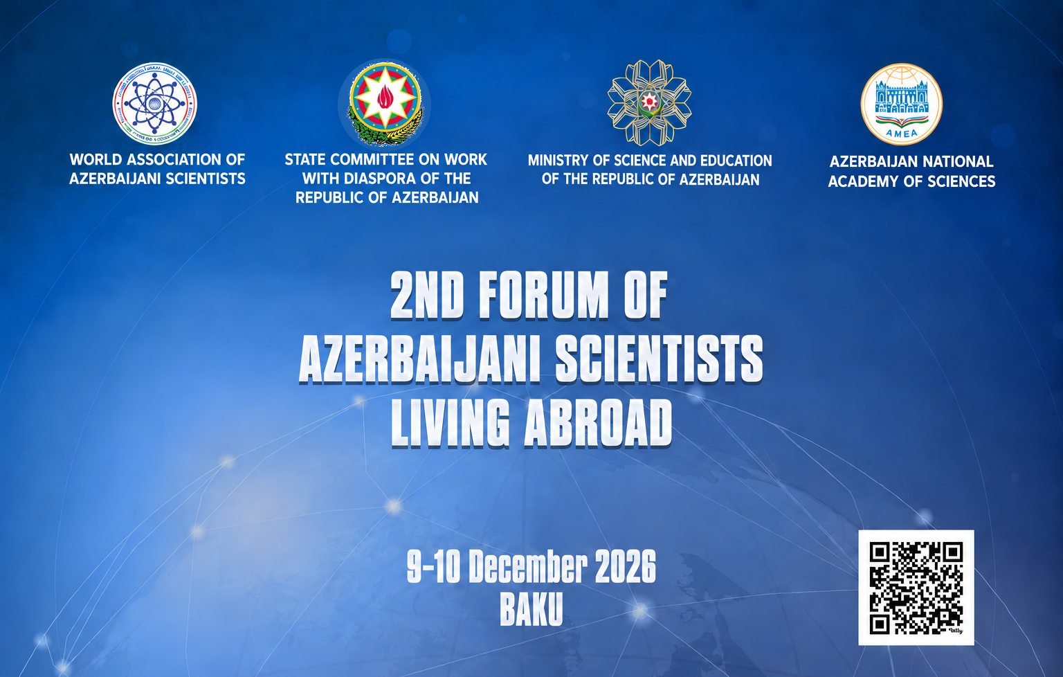 Poster for the II Forum of Azerbaijani Scientists Abroad, 9–10 December 2026